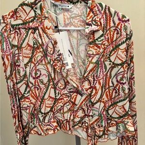 Zara Red and Orange Crop Top